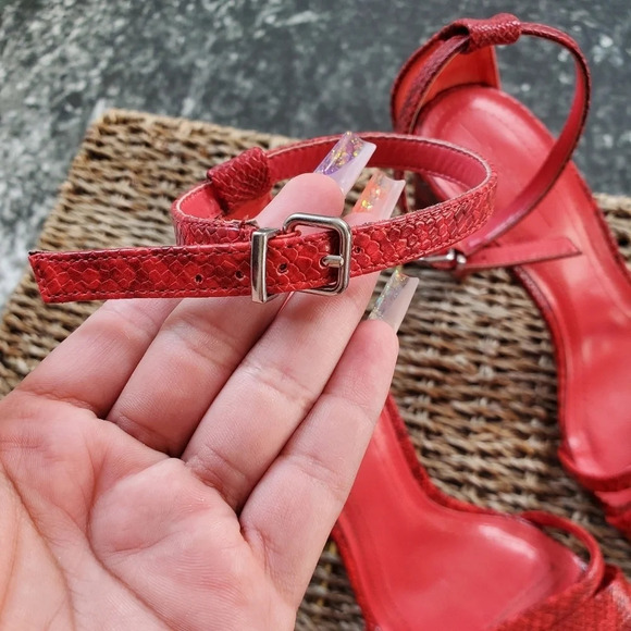 Bershka Ted Snake Embossed Heels - Picture 3 of 7